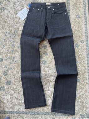 The Unbranded Brand Men's Raw Black Selvedge Straight-Leg Jeans 29